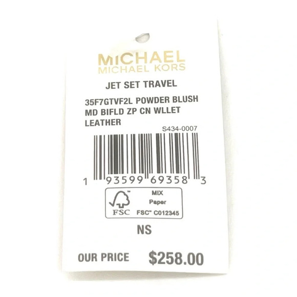 Michael Kors Medium Bifold Zip Chain Wallet Powder Blush (NWT) - Picture 9 of 9